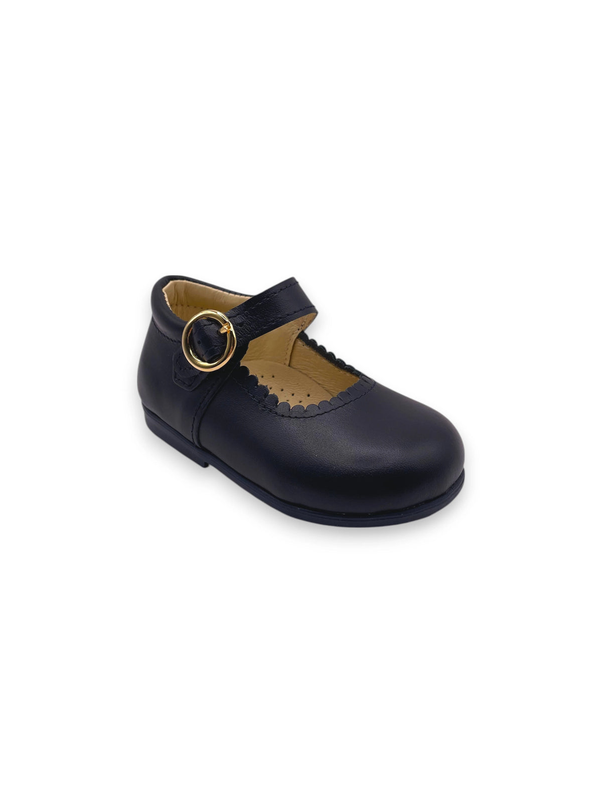 sapato de fivela em azul marinho